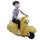Blechspielzeug Scooter Girl ocker Mädchen auf Motorroller Roller