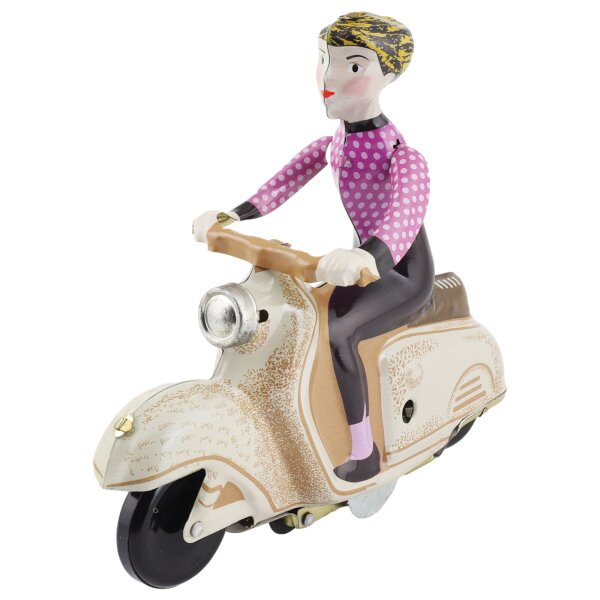 Blechspielzeug Scooter Girl rosa Mädchen auf Motorroller Roller