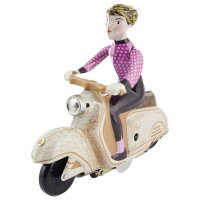 Blechspielzeug Scooter Girl rosa Mädchen auf...