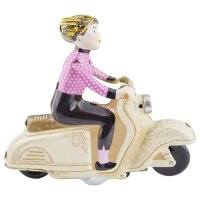 Blechspielzeug Scooter Girl rosa Mädchen auf Motorroller Roller