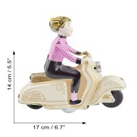 Blechspielzeug Scooter Girl rosa Mädchen auf Motorroller Roller