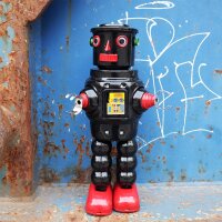 Roboter Mechanical Roby Robot schwarz Blechroboter