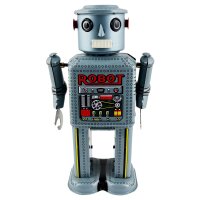 Robot Mechanical Arm Swing Robot grey tin toy robot