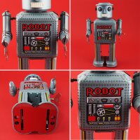 Robot Mechanical Arm Swing Robot grey tin toy robot