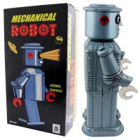 Robot Mechanical Arm Swing Robot grey tin toy robot