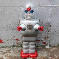 Robot Tin Toy Robot Space Trooper silver