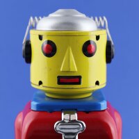 Robot Mr. Robot the mechanical brain tin robot red