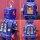Roboter Space Robot mittelgroß blau Blechroboter
