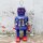 Roboter Space Robot mittelgroß blau Blechroboter