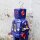 Roboter Space Robot mittelgroß blau Blechroboter