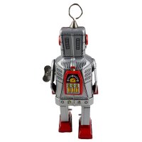 Roboter Space Robot mittelgroß grau Blechroboter