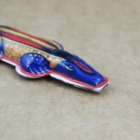 Blechspielzeug Knack Krokodil Klicker Knacktier Blechtier Blechkrokodil