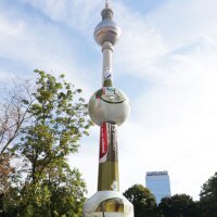 Tin toy television tower Berlin recycling sheet observation tower tin tower