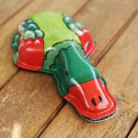 Blechspielzeug Knack Ente breit Klicker Blechtier Blechente