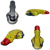 Blechspielzeug Knack Ente breit Klicker Blechtier Blechente
