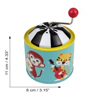 Tin toy farm animals music spinning can music box barrel organ tin box