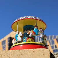 Blechspielzeug Karussell einfaches Jahrmarkt Blechkarussell Rummel Kirmes