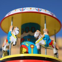 Blechspielzeug Karussell einfaches Jahrmarkt Blechkarussell Rummel Kirmes