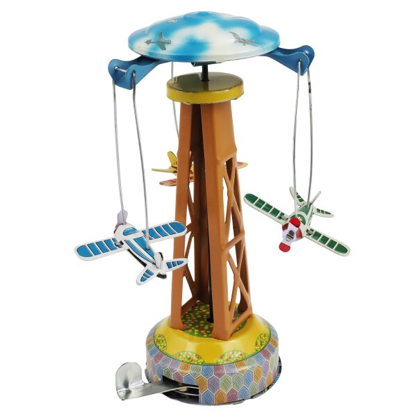 Tin toy carousel with propeller planes funfair tin carousel