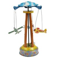 Blechspielzeug Karussell mit Propellerflugzeugen...