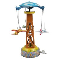 Tin toy carousel with propeller planes funfair tin carousel