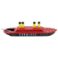 Tin toy boat Titanic candle boat hand-painted Pop Pop tin...