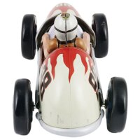 Blechspielzeug Oldtimer Racer grau rot Vintage Rennauto Auto Blechauto