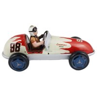 Blechspielzeug Oldtimer Racer grau rot Vintage Rennauto Auto Blechauto