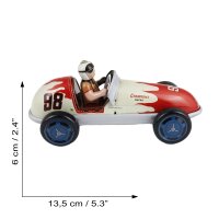 Blechspielzeug Oldtimer Racer grau rot Vintage Rennauto Auto Blechauto