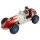 Blechspielzeug Oldtimer Racer grau rot Vintage Rennauto Auto Blechauto