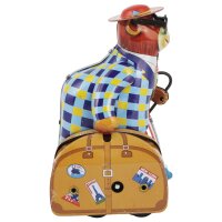 Blechspielzeug Kofferträger Affe Business Koffer Geschäftsreisender Blechfigur