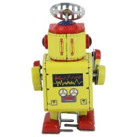 Roboter Roboter mit Trommel gelb Blechroboter
