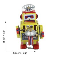 Roboter Roboter mit Trommel gelb Blechroboter