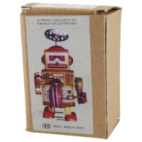 Roboter Roboter mit Trommel gelb Blechroboter