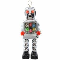 Robot - Tin Toy Robot - High Wheel Robot - silver