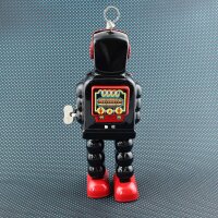 Robot - Tin Toy Robot - High Wheel Robot - balck