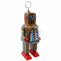 Robot - Tin Toy Robot - Space Robot - brown