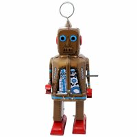 Robot - Tin Toy Robot - Space Robot - brown