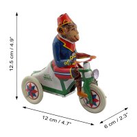 Blechspielzeug - Affe auf Dreirad - Blechaffe