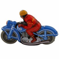 Blechspielzeug - Motoracer blau - Motorrad aus Blech -...