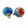 Blechspielzeug - Ballon Kreisel aus Blech - Blechkreisel - blau - bunt
