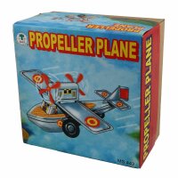 Blechspielzeug - Flugzeug mit Doppelpropeller - Blechflugzeug