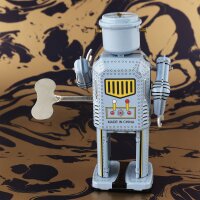 Robot - Tin Toy Robot - Mechanical Robot - light blue