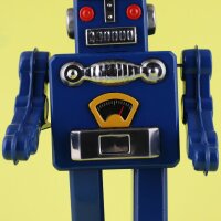 Roboter - Mechanical Robot - blau - Blechroboter