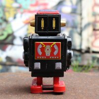 Roboter - Black Robot - schwarzer Blechroboter