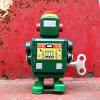 Roboter - Green Robot - grüner Blechroboter