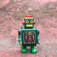 Robot - Tin Toy Robot - Green Robot