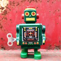 Robot - Tin Toy Robot - Green Robot