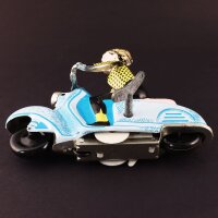 Blechspielzeug - Scooter Girl - Mädchen auf Motorroller - Roller - blau-hellblau