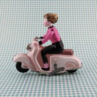 Tin toy - collectable toys - Scooter Girl - rose